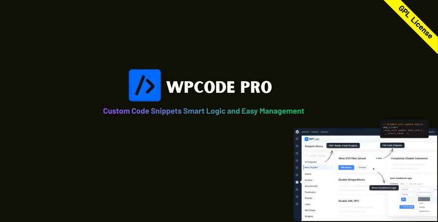 WPCode Pro Plugin - Custom Code Snippets Smart Logic and Easy Management