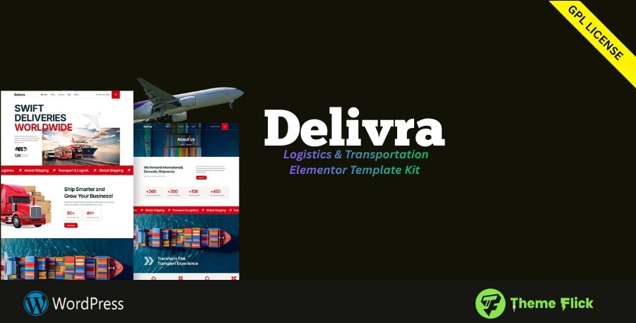 Logistics & Transportation Elementor Template Kit for Shipping & Courier Services