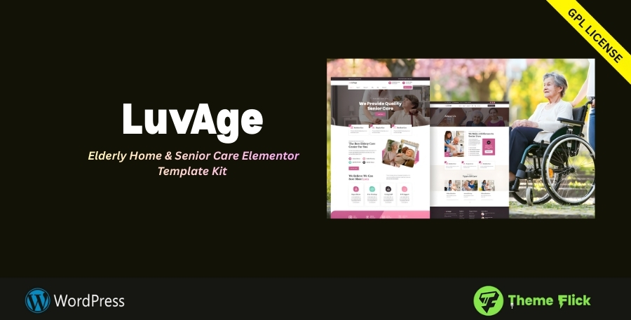 LuvAge – Elderly Home & Senior Care Elementor Template Kit for Care Services
