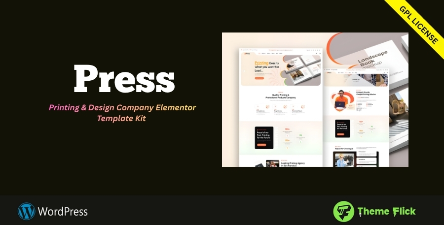 PressPro – Printing, Design & Creative Agency Elementor Template Kit