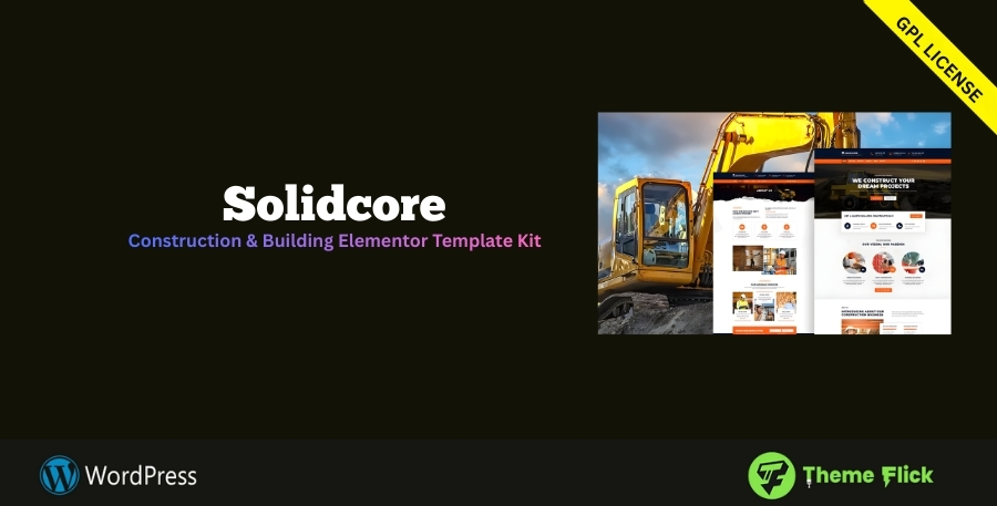 Solidcore Construction & Building Elementor Template Kit for Contractors & Builders