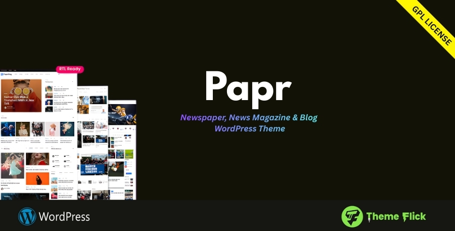 Papr – Newspaper, News Magazine & Blog WordPress Theme with AMP & Dark Mode 1.5.3