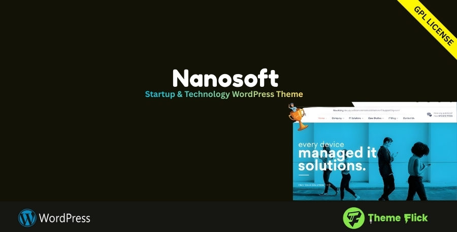 Nanosoft Startup & Technology WordPress Theme for SaaS and Digital Businesses 1.3.0