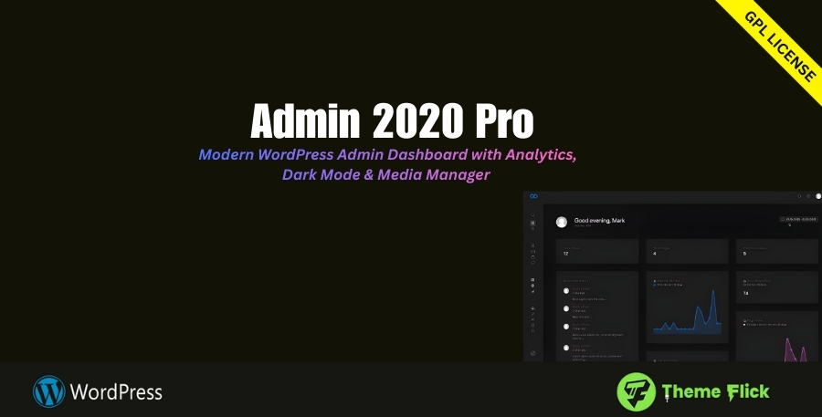 Admin 2020 Pro – Modern WordPress Admin Dashboard with Analytics, Dark Mode & Media Manager 3.4.02