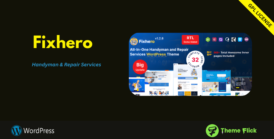 Fixhero – Handyman & Repair Services WordPress Theme